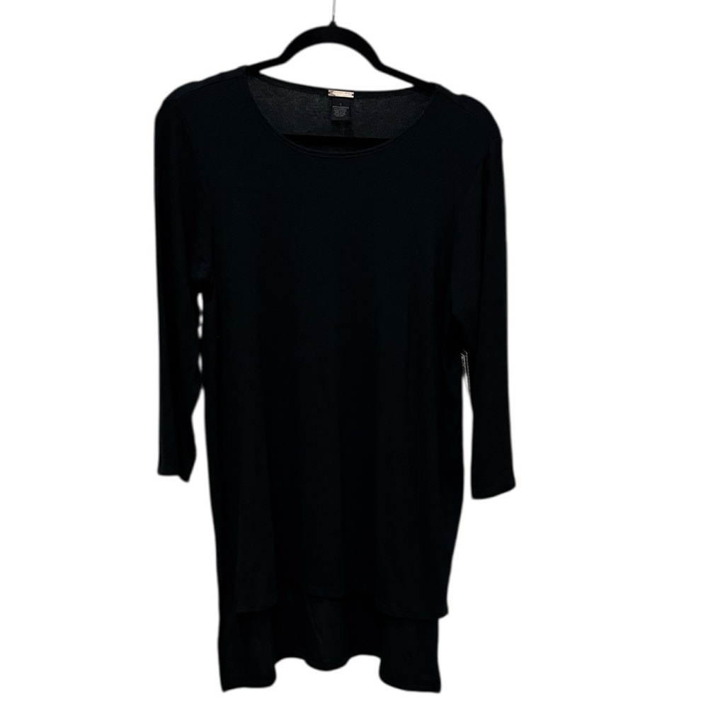 NWT Magaschoni black 3/4 sleeve high low tunic sz S